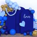Babenest Royal Blue Wedding Arch Cover Set of 3, Spandex Fitted Arch Backdrop Cover for Photo, Round Top Chiara Stand Cover for Party Birthday Baby Shower Background Decoration6FT/6.6FT/7.2FT