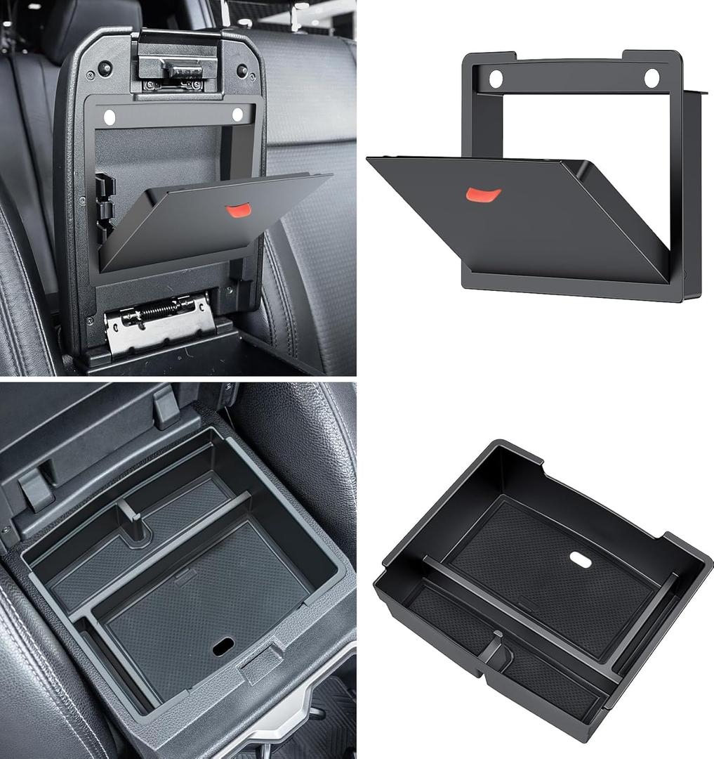 Center Console Organizer Compatible with 2024 2025 Toyota Tacoma (4th Gen) Accessories, Interior Insert Magnet Armrest Box Hidden Secondary Secret Privacy Storage Box Tray Coin Holder, 2 PCS