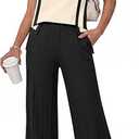 ANRABESS Two Piece Sets for Women Lounge Airport Fall Outfits, Large, Apricot-black