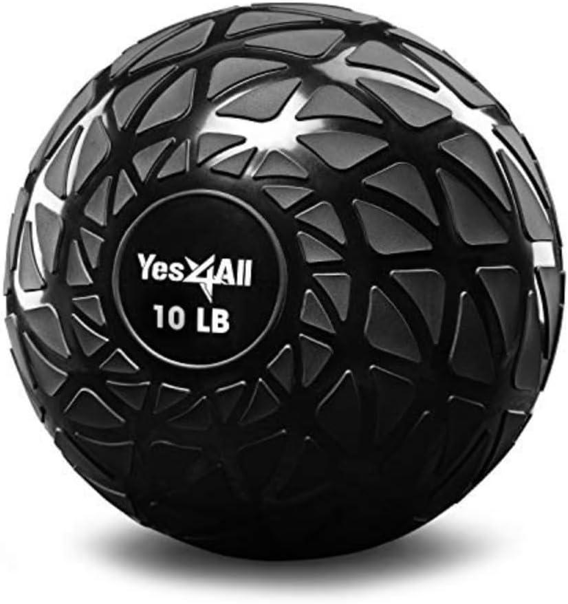 Yes4All Slam Balls, 10lb Weighted Ball Weight, Durable PVC Sand Filled Workout Dynamic Slam Ball for Core Strengthen