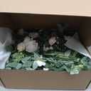 Ling's Moment 10pcs Wedding Chair Decorations Aisle Floral Swag Artificial Pew Flowers Hanging Garland White & Sage Green For Ceremony Reception Church Rose Floral Faux Arrangement Party Outdoor Decor