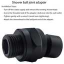 Shower Head Swivel Ball Adapter (Universal Component), Solid Brass Adjustable Shower Arm Connector, Shower Connector Ball Joint, Matte Black