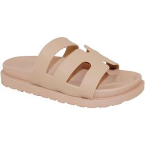  Mia Girl Comfortable Flat Sandals for Women, Tan US 8.5
