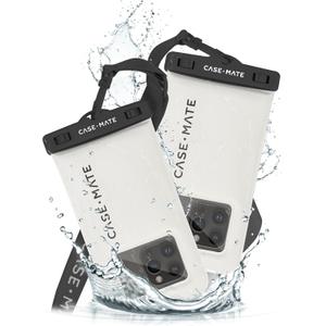 Case-Mate 2 Pack IP68 Waterproof Phone Pouch - Floating Waterproof Phone Case w/Crossbody Lanyard - Beach Cruise Travel Essentials - Compatible w/All Devices - Touchscreen Friendly - Sand Dollar