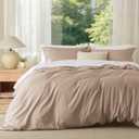 Bedsure Duvet Cover King Size - Soft Double Brushed Bedding Set for Kids & Adults, Zipper Closure, 3 Pieces, Includes 1 Duvet Cover (104"x90") & 2 Pillow Shams, NO Comforter, Light Khaki