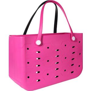 PoVwlty Rubber Beach Bag for Men & Women, Water-resistant Travel Tote Bag for the Beach Boat Pool, Size: X-Large