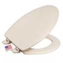 Centoco Heavy-Duty Elongated Toilet Seat, Wood Core with Scratch-Resistant Plastic Finish, Won't Crack or Fade, Residential, Made in the USA, DSAMAZ9-106, Bone