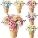 Cinnvoice 6 Pcs Wooden Centerpieces for Tables Baby Shower Decorations Tabletop Boxes Party Favor for Birthday Baby Shower Wedding Garden Tea Party (Ice Cream)