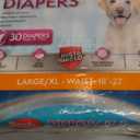 Simple Solution Disposable Dog Diapers, Female Dog Diapers, Puppy Potty Training, Incontinence and Heat Cycle Protection, Large/XL Diapers for Dogs, 18-27 Inch Waist, 30 Count