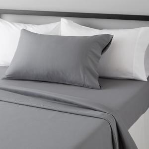 Amazon Basics Lightweight Breathable Brushed Microfiber 3-Piece Bed Sheet Set With 14-Inch Deep Pockets, Wrinkle Resistant, Twin XL, Dark Gray, Solid