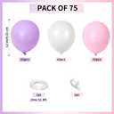 Pink and Purple Balloons, 75 Pack Pastel Purple Pink and Matte White Latex Balloons, Pink Purple Macaron Helium Balloons for Girls Birthday Wedding Baby Shower Christening Engagement Party Decorations