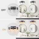 3-Light Bathroom Light Fixtures, Black Modern Wall Sconce, Farmhouse Vanity Lights with Clear Glass Mason Jar, Bathroom Light Wall Lamp for Mirror Kitchen Living Room Hallway Cabinet Porc