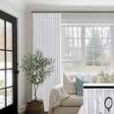 SHINELAND White Greyish Blackout Curtains 96 Inches Long,Pinch Pleated Linen Black Out Curtains for Bedroom 2 Panel Set
