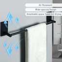 Alise Adhesive Towel Bar, 16 Inch Towel Racks for Bathroom SUS 304 Stainless Steel,Bathroom Towel Holder No Drill, Strong Self Adhesive Towel Bar, Matte Black