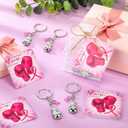 Breast Cancer Awareness Accessories Breast Cancer Boxing Keychain with Pink Ribbon Inspirational Card Survivor Gift