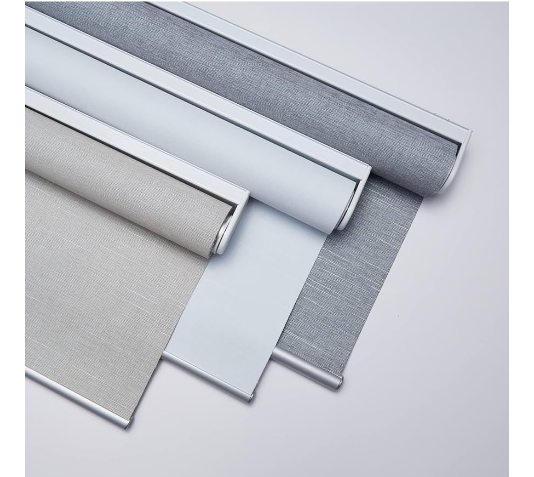 ECO-Friendly 100% Blackout Roller Shades Cordless Shades & Blinds for Windows Shades Thermal Insulated Shades for Doors, Home and Living Room Inside & Outside Mount (76" W x 48" H, White)