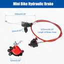 Left Hydraulic Disc Brake Caliper 50" Hose Tube Master Cylinder Brake Pad Kit for Baja Doodle Bug DB30 Blitz for Predator 79CC 97CC 100CC 212CC 2.8hp Mini Bike Dirt Bike Red