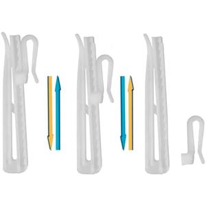 Ailejia 30 Pcs Plastic Adjustable Hooks - Depth Pleat Drapery Hooks for Window, Door and Shower Curtains (White)