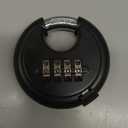 Stainless Steel Discus Padlock 4 Digit (3inch) Combination Lock Outdoor for Warehouse, Sheds, Storage Locker, Units (Black,1)