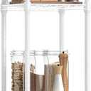 IZEUK 4 Tier Steel Storage Shelves, Adjustable Wire Shelving Unit for Kitchen, Bathroom, or Office Organization, Heavy Duty Metal Rack, 480 lbs Capacity, 11.8" D x 11.8" W x 47.3" H, White