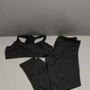 Floerns Women's Maternity 2 Piece Outfit Scoop Neck Crop Tank Top Legging Set Black XL