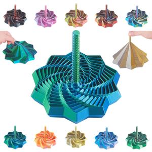 2 x 3D Expanded Sensory Fidget Star with Handle,Stress-Relief for Adults,Multi-Color Entertainment Pack for Mesmerizing Fun (Blue-Green, Small)