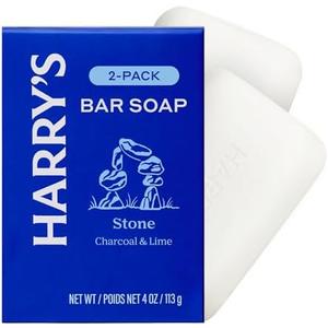 Harry's Bar Soap for Men - Stone Scent, 4 oz Body Soap Bars, 2 Pack