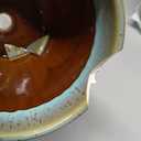 Oairse Ceramic Pots for Indoor Plants, 4.9 + 5.7 Inch Set of 2 Bluish Grey With Drainage Holes and Saucers, Texture Planters for Succulent, Indoor Outdoor Flower