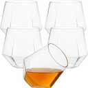 40 count Diamond Unbreakable Stemless Plastic Wine Champagne Whiskey Glasses Elegant Durable Disposable Indoor Outdoor Ideal for Home, Office, Bars, Wedding, 12 Ounce Cups (Clear)