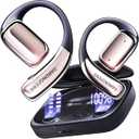DARONGFENG Open Ear Wireless Bluetooth Headphones, Pain-Free Air Conduction Ear Buds with LED Digital Display Charging Case, Sweat Resistant for Running, Safe Driving, and Extended Daily Use