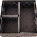 Teicui Woven Storage Baskets for Organizing, drawer organizer, dresser organizer countertop, organizers and storage for bathroom, storage bins for shelves, Set of 4，Brown