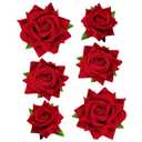 Topbuti 6 Pcs Rose Flower Hair Clip Rose Brooch Floral Hair Accessories for Woman Girls Flamenco Dancer Mexican Wedding Party Mother's Day Halloween Costume