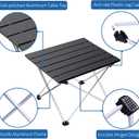 Grope Portable Camping Table with Aluminum Table Top, Folding Beach Table Easy to Carry, Prefect for Outdoor, Picnic, BBQ, Cooking, Festival, Beach, Home (Black-L)