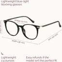 Gaoye Blue Light Blocking Glasses, Retro Round Eyewear Frame Anti Eyestrain Computer Glasses for Women Men - GY1688 (Light Black Frame/Transparent Lens)