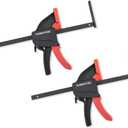 POWERTEC Pack of 2Tracksaw Track Guide Rail Clamp, 8-3/4 Inch Quick Release Clamps for Circular Saw Guide Rail System, Woodworking, 71423V
