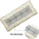 FUNHOME Outdoor Bench Cushion 45 x18 inch with Non-Slip Grips,Water Resistant Porch Swing Cushion,Bench Pillow Pads,Floral Tufted Cushions for Patio Garden Furniture,45" Seat Cushions(Yellow Flower)