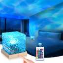 Aurora Ocean Wave Projector Light, Cordless Rechargeable, 16 Colors 4 Modes Northern Lights Lamp with Touch & Remote for Bedroom, Water Ripple Night Light for Room Decor Ambient Mood Lighting