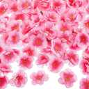 WILLBOND 150 Pieces Cherry Blossom Heads Artificial Fake Silk Cloth Petals Mini Cherry Flowers Petals for Dress DIY Accessories Home Wedding Party Decoration (Classic)