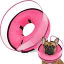 BARKLESS Dog Cone, Inflatable Dog Cone After Surgery, Soft Surgery Collar with Enhanced Anti-Licking Guard Shield for Pets, Patented Protective Donut Collar Hot Pink, M+ (Neck:11"-14")