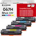 Cartridge 067H CRG067H Toner Cartridge Set 4 Pack Replacement for Canon 067H Color imageCLASS MF656Cdw LBP633Cdw LBP632Cdw MF653Cdw MF654Cdw Printer Ink (1BK /1C/1M/1Y)