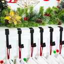 3 x Christmas Stocking Holders Mantel Hook Hangers Fireplace Hooks Hanger Christmas Stocking Hook Fireplace Hanger Grip for Christmas Party Decorations (Black)