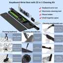 22 in1 Electronics Cleaning Kit with Ergonomic Keyboard Wrist Rest | Keyboard Wrist Support with Cleaning Kit for Typing, Gaming & Cleaning Phone Earbuds Computer Keyboard Earbuds, Lens