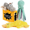 PetSpy Rope Donkey Octopus & Crinkle Duck Squeaky Plush Dog Chew Toy