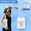 24 Pcs Last Toast on The Coast Bachelorette Party Gifts Include 8 Bridesmaid Tote Bags 8 Baseball Caps 8 Heart-shaped Sunglasses for Bachelorette Bridesmaid Bridal Shower Gift Wedding Party Gifts, Medium