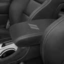 YOSRTER for Dodge Durango Accessories 2021 2022 2023 2024 2025 Center Console Armrest Cover Interior Box Anti-Scratch Leather Central Armrest Decoration (Gray Stitches)