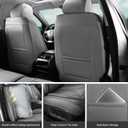 Car Seat Covers Full Set Gray, Premium Leather Car Seat Covers, Waterproof and Breathable Seat Covers, Universal Car Seat Protector Fit for Cars, Trucks, SUVs, Pick-ups