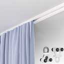 Hidden Curtain Track Ceiling Mount Rod, Recessed Aluminum Single Curtain Sliding Rail, Silent Curtain Track System for Bedroom/Privacy Shelter/Dressing Room/Room Divider (White, 3m(9.8ft))