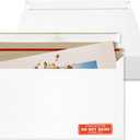 Cheardia 120 Pack Photo Document Mailers with Self Adhesive Seal, 13 x 9.25 Inch Rigid Mailers Stay Flat Cardboard Envelope with Label for CD, Photos, White