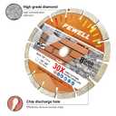 FEWELL 7 Inch Diamond Blade,Concrete Segmented Saw Blade for Angle Grinder Dry/Wet Cutting Concrete Masonry Brick Block Stone with 7/8"-5/8 Adapter