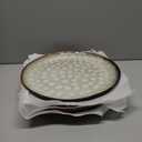 Henten Home Ceramic Dinner Plate Set, 11 Inch Porcelain Pizza, Pasta, Salad Plates, Irregular Shape Steak Plates Set of 4, Stoneware Serving Dishes for Kitchen (White)